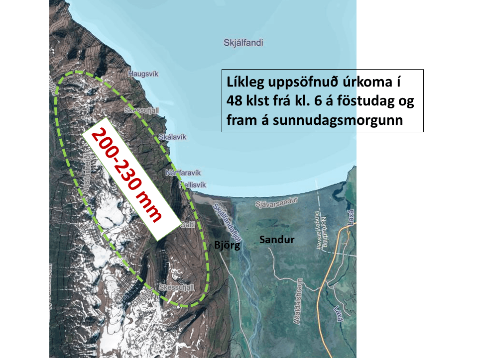 HVE MIKIÐ RIGNDI Í VÍKNAFJÖLLUM?